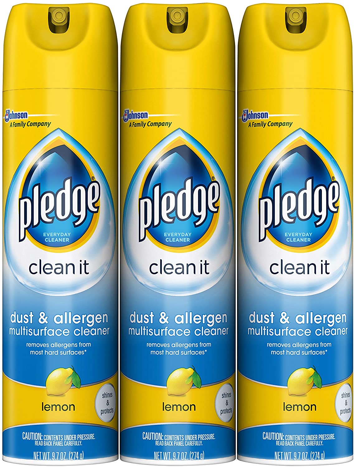 Pledge Clean It Multi-Surface Table Cleaner, 3-Pack