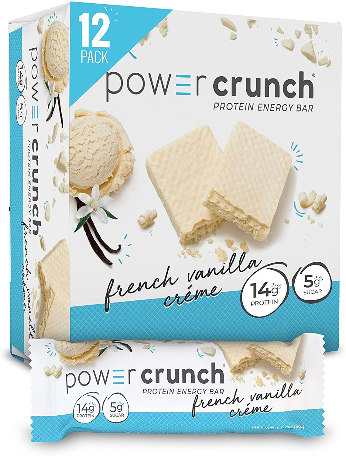 Power Crunch French Vanilla Crème Protein Bars For Breakfast, 12-Count