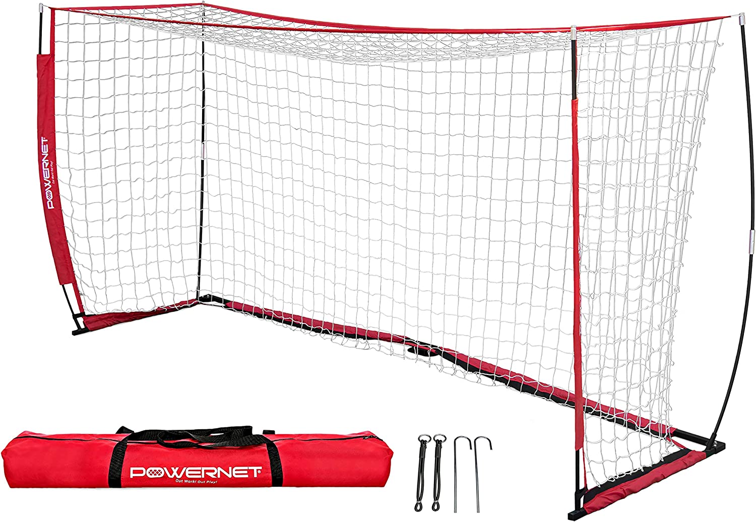 PowerNet Steel Framed Easy Carry Soccer Goal, 12×6-Foot