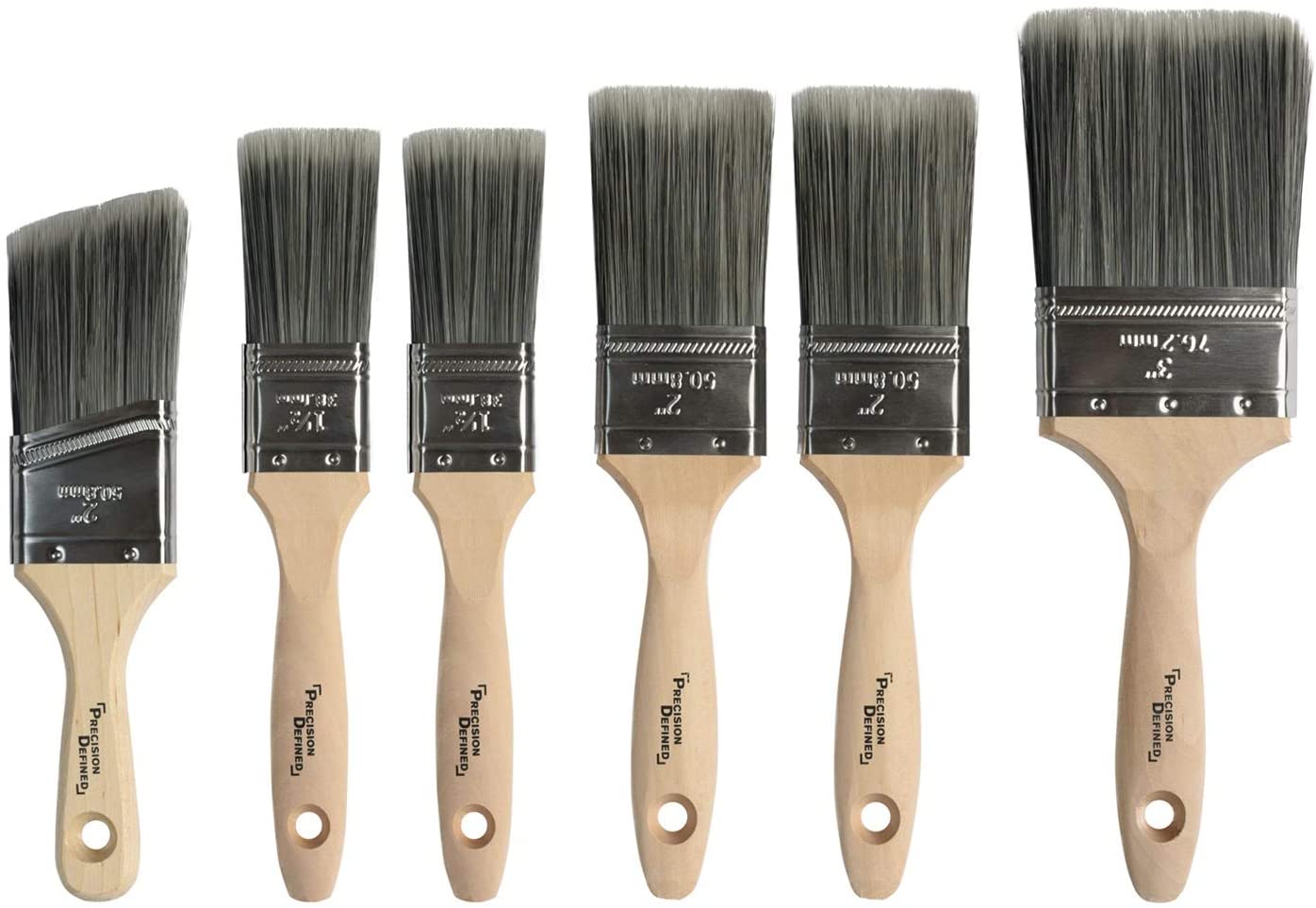 Precision Comfort Grip Paint Brushes For Home, 6-Piece