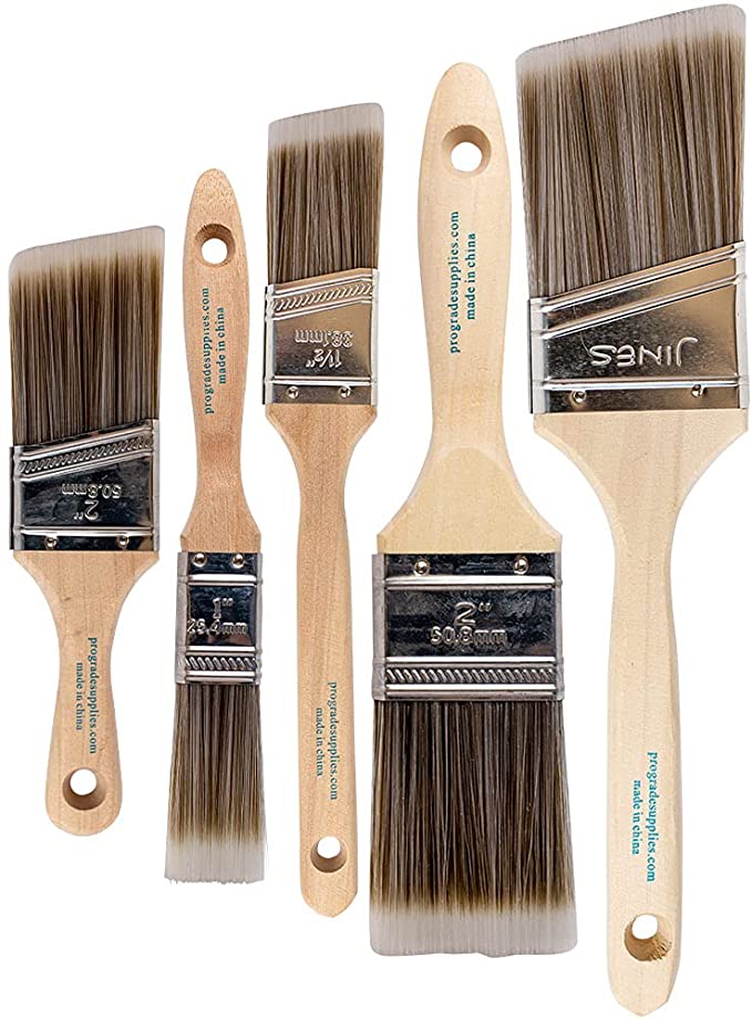 Pro Grade Synthetic Paint Brushes For Home Set, 5-Piece