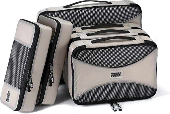 Pro Packing Cubes Nylon Mesh Ultralight Luggage Organizer Bags, 6-Piece