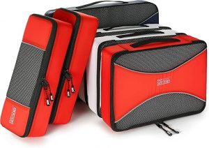 Pro Packing Cubes Nylon Mesh Ultralight Luggage Organizer Bags, 6-Piece