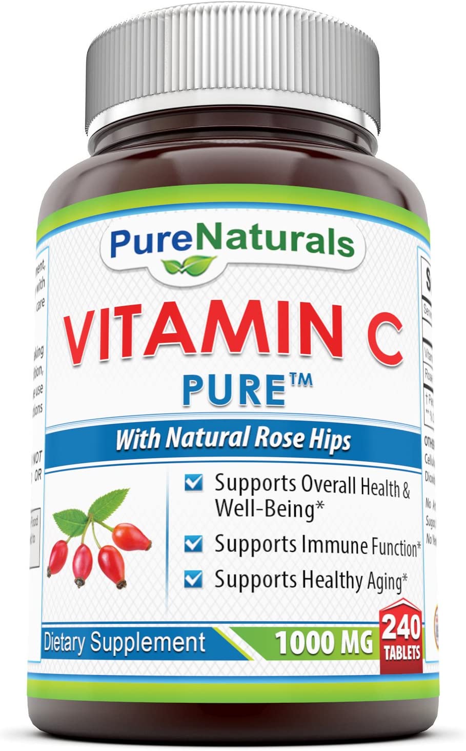Pure Naturals Vitamin C 1000 mg With Rose Hips, 240-Count