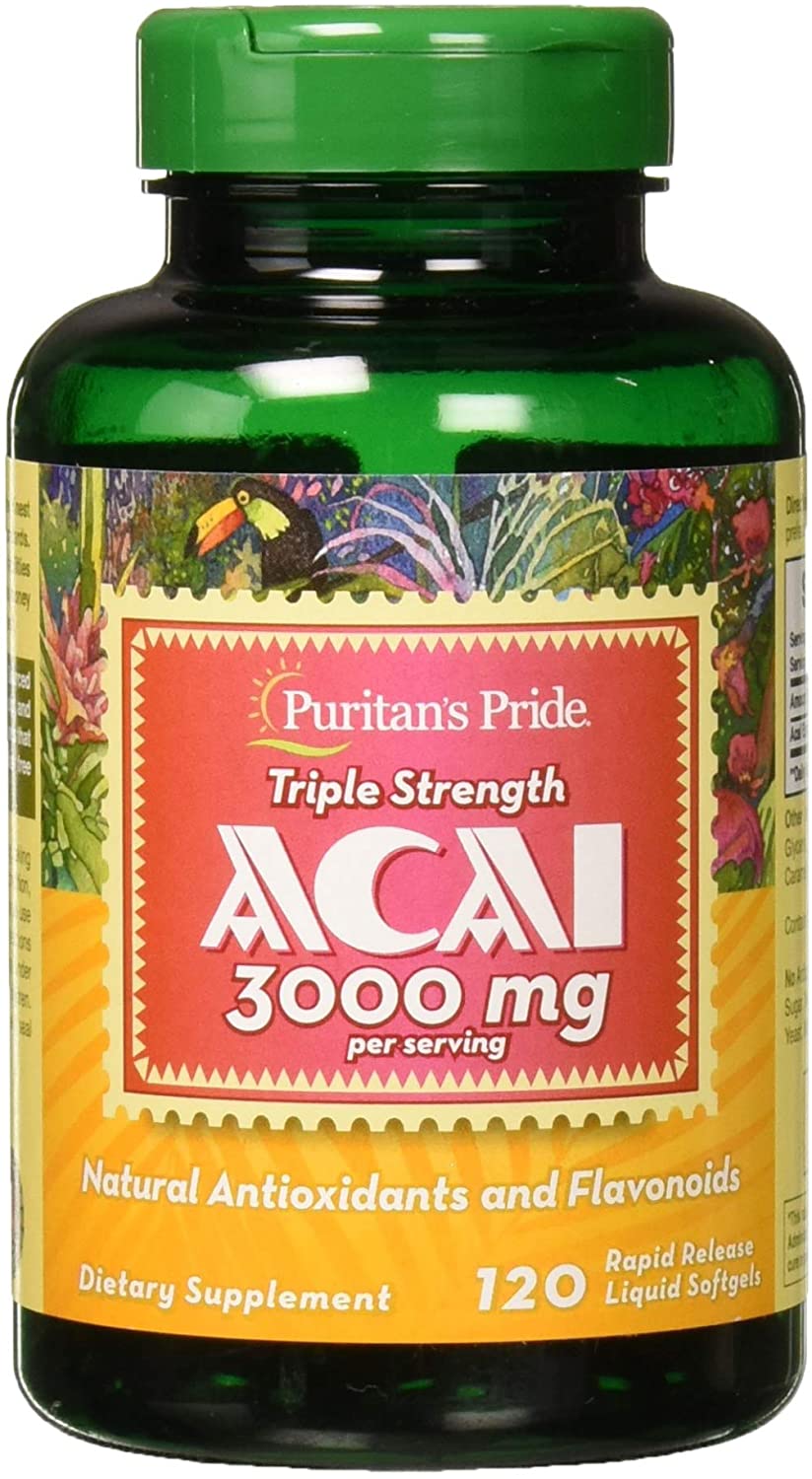 Puritan’s Pride Antioxidant Soft Gel Acai, 120-Count