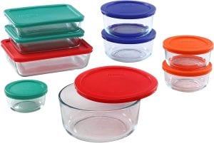 Pyrex Simply Store Glass Rectangular & Round Food Container Set, 18-Piece