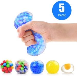 Rekidm Various Multi-Sensory Stress Balls for Kids, 5-Pack