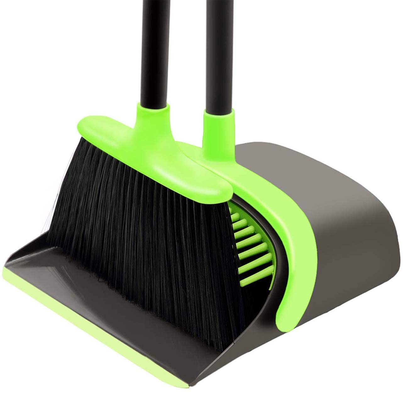 ALEENFOON Broom and Dustpan with Long Handle Sweeping Brush and Pan Indoor Set 