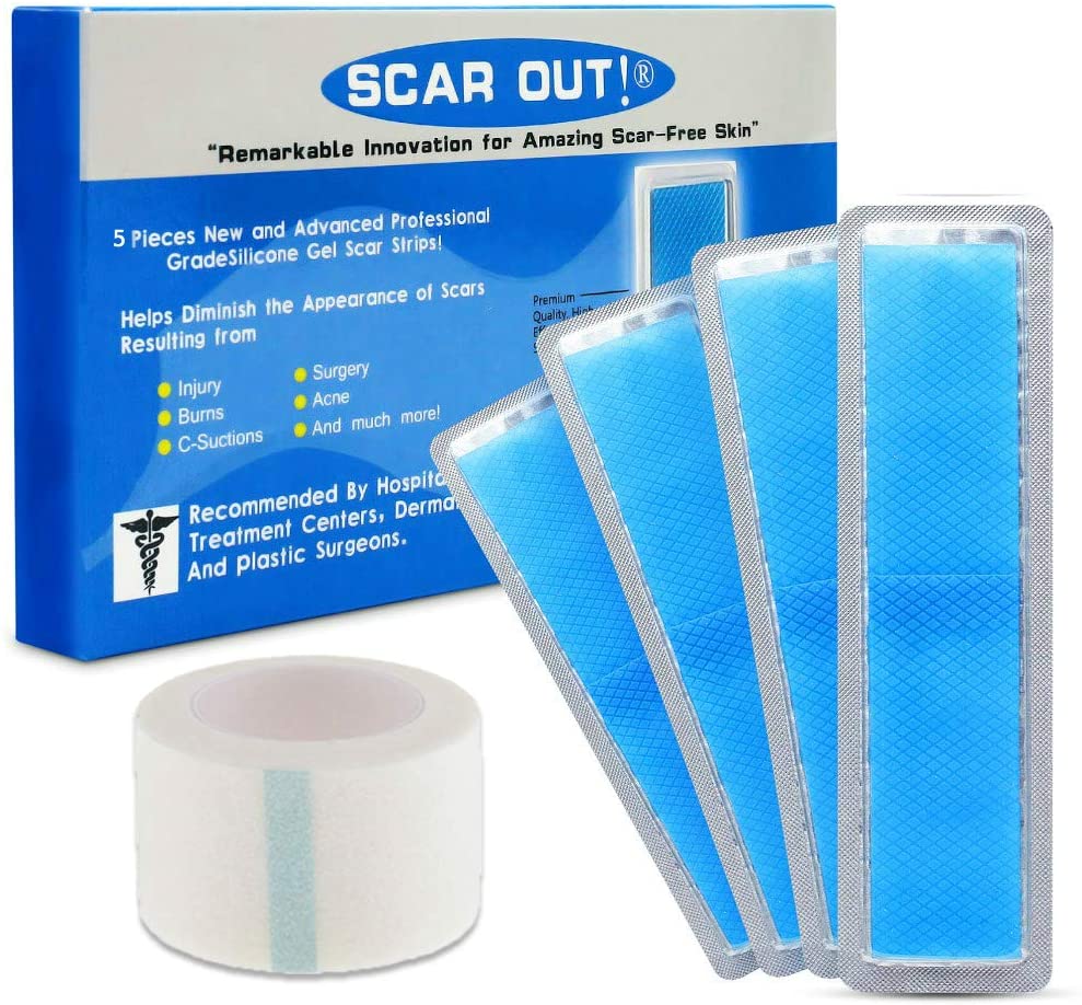 ScarOut! Reusable Silicone Scar Care Gel Sheets, 5-Count