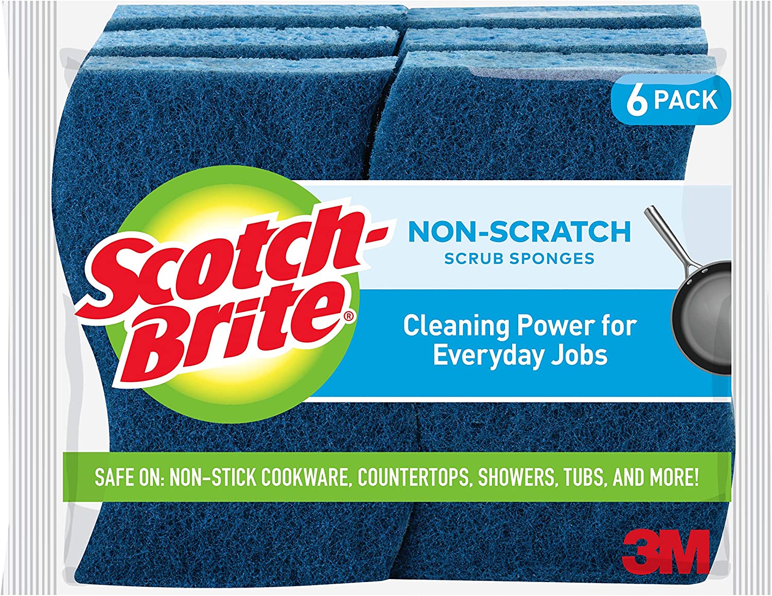 Scotch-Brite Non-Stick Cookware Cleaning Sponges, 6-Pack