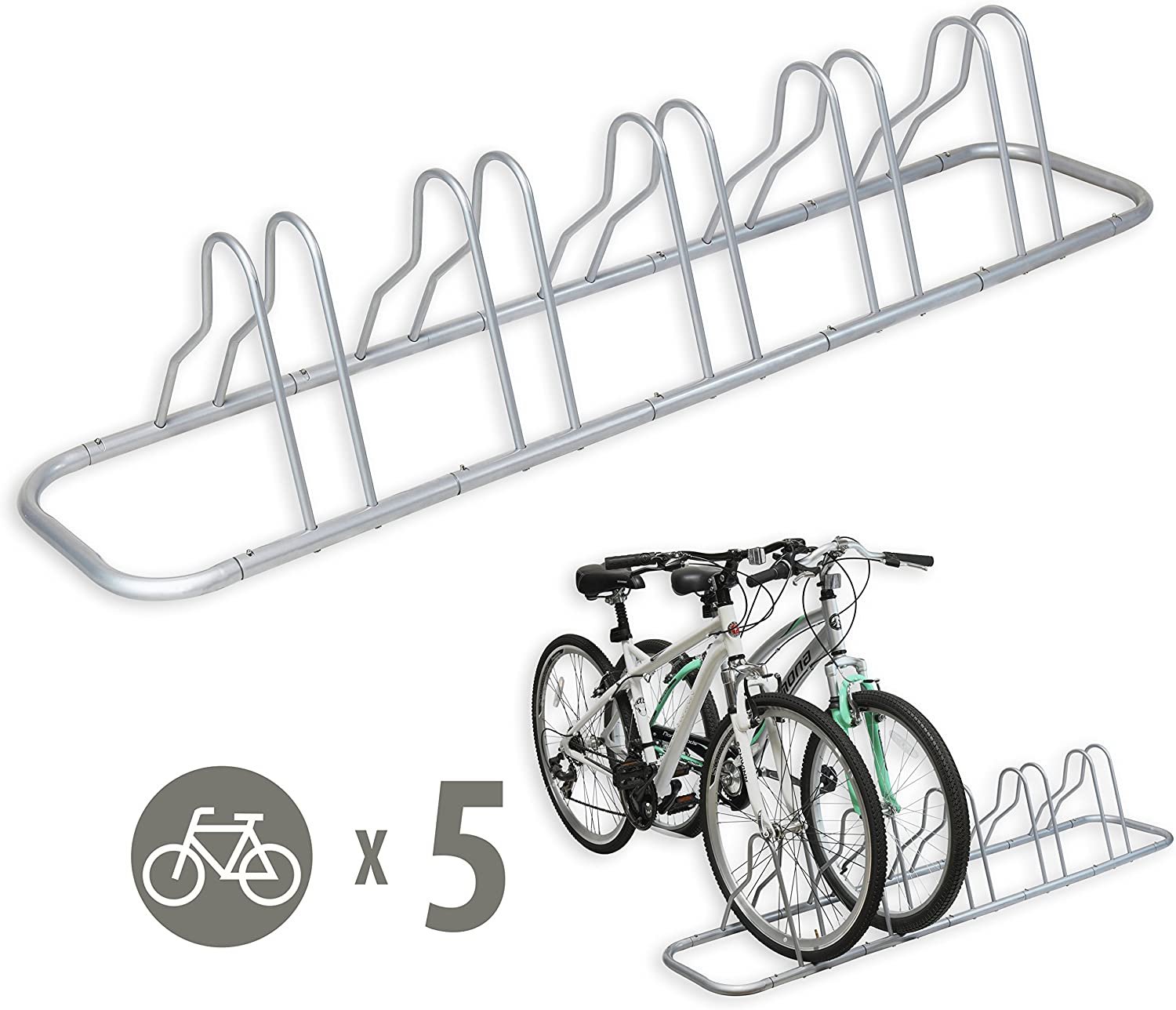 Simple Houseware Alloy Steel Weather-Resistant Bike Storage, 5-Bike