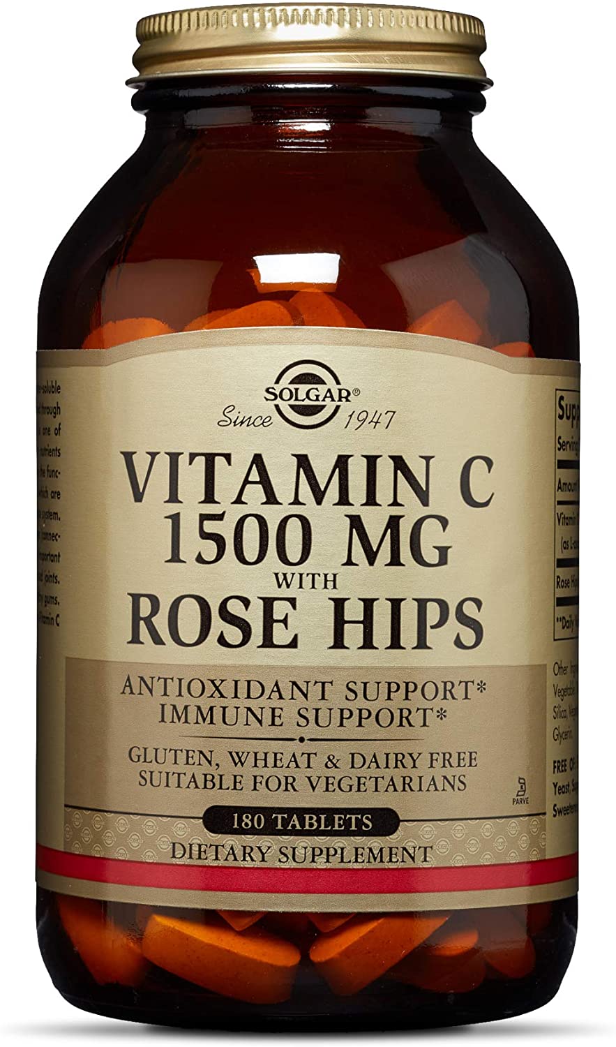 Solgar Vitamin C 1500 mg With Rose Hips Tablets, 90-Count