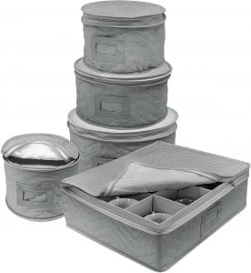 Sorbus Organized Quilted Dinnerware Storage, 5-Piece