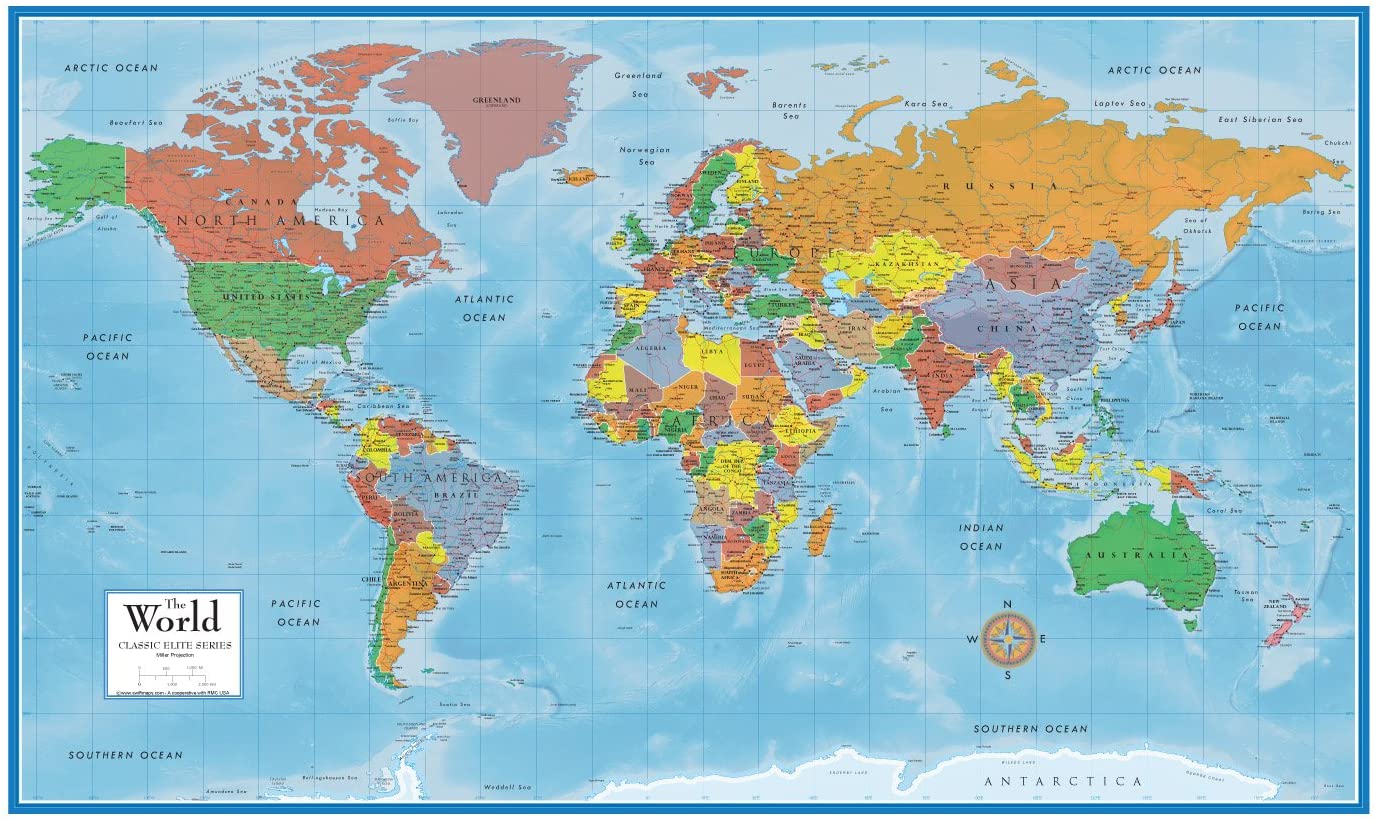 Swiftmaps Folding World Map, 24×36-Inch