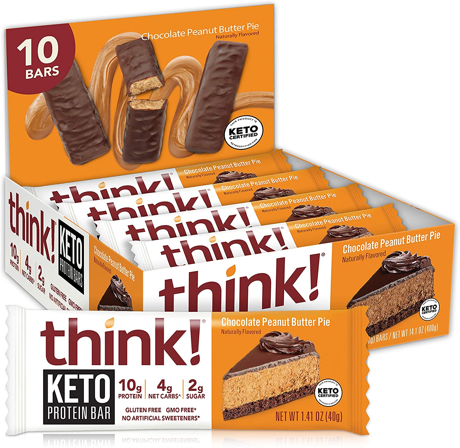 think! High Fat Protein Bars For Breakfast, 10-Count