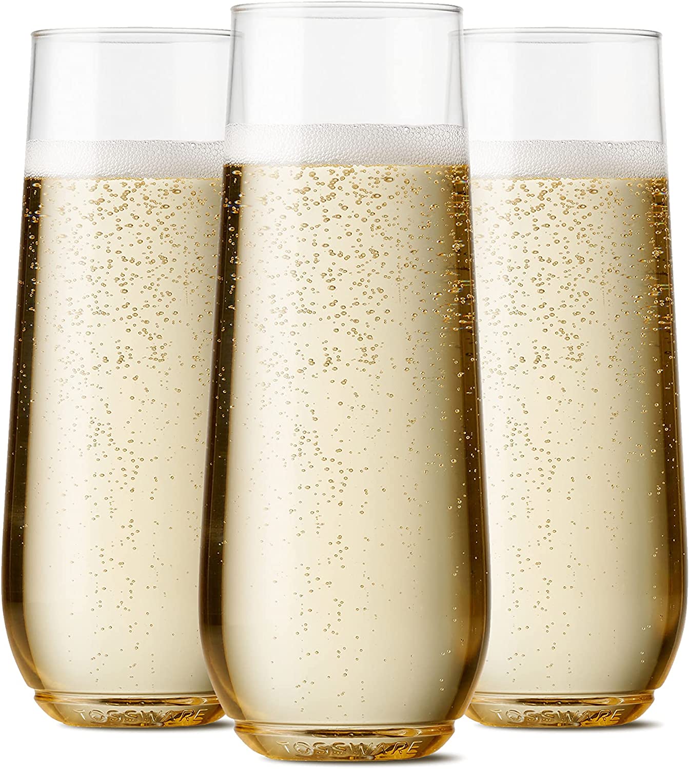 TOSSWARE BPA-Free Plastic Champagne Flutes, 12-Piece
