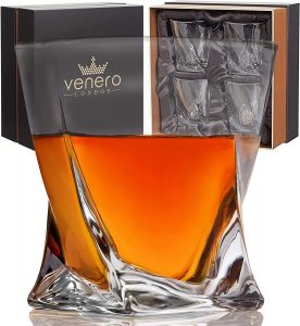 Venero Handcrafted Dishwasher Safe Whiskey Glasses, Set Of 4