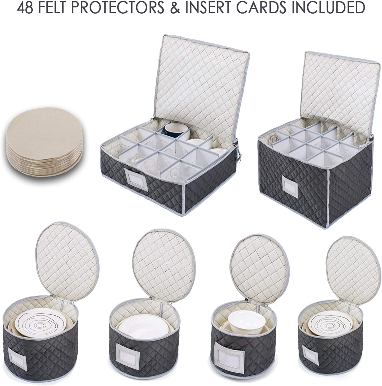 Woffit Complete Felt Dinnerware Storage Protectors, 6-Piece