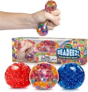 YoYa Toys Beadeez Water Bead Stress Relief Squeezing Balls, 3-Pack