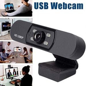 YWILLINK Full HD Webcam With LED Lights, 1080p