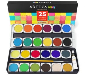 ARTEZA Starter Watercolor Paint Palette, 25-Count