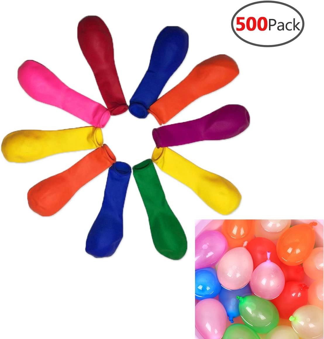 Zodight 1000 Water Balloons Water Bombs Self Seal for Summer Party Toy Beach No Need To Tie