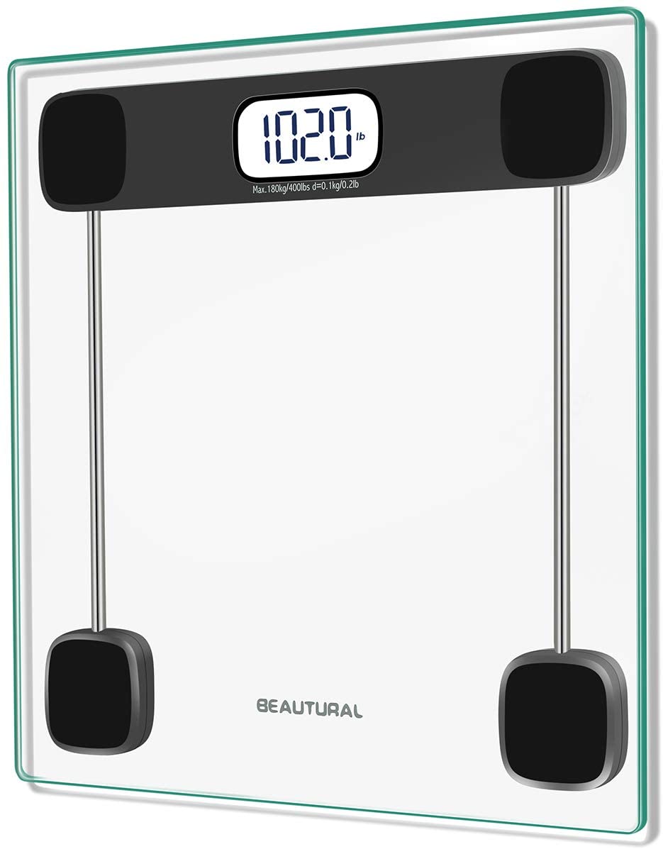 Beautural Precision Digital Body Weight Step-On Bathroom Scale