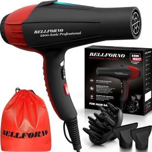 BELLFORNO Ultra Fast Powerful Hair Dryer, 2200-Watt