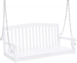 Best Choice Wooden Curved Back Hanging Porch Swing, 48-Inch