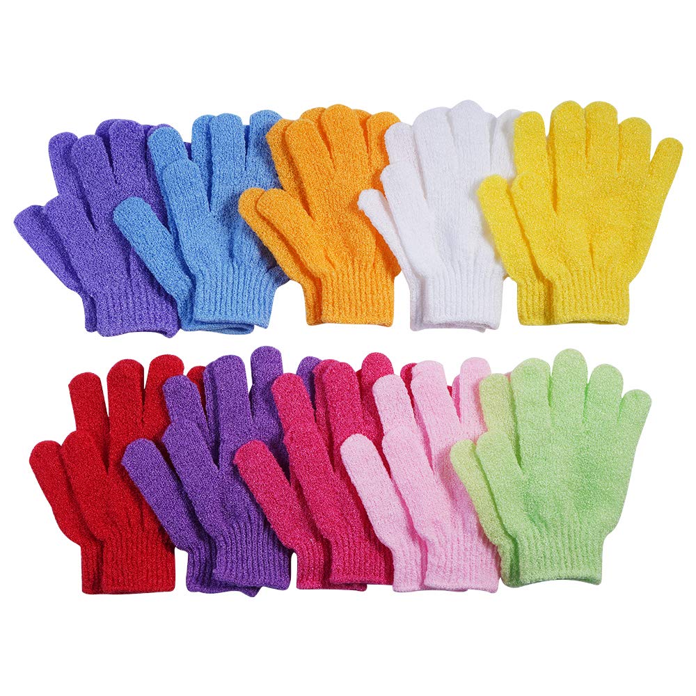 CVNDKN 100% NYLON Exfoliating Gloves, 10-Pair