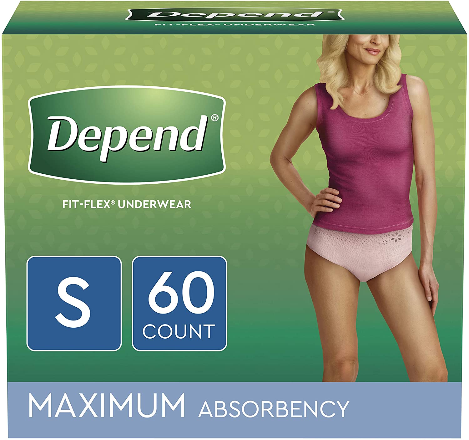 Depend FIT-FLEX Incontinence & Postpartum Disposable Maximum Absorbency Adult Diaper, 60-Count