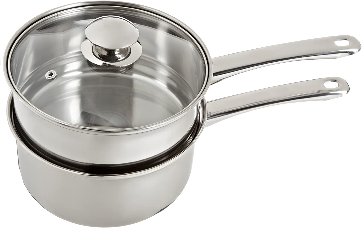 ExcelSteel Stainless Steel Double Boiler, 3-Piece, 2.5-Quart