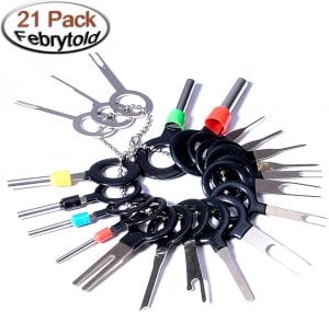 Febrytold Auto Electrical Wiring Crimp Connector Terminal Removal Tool, 21-Pieces