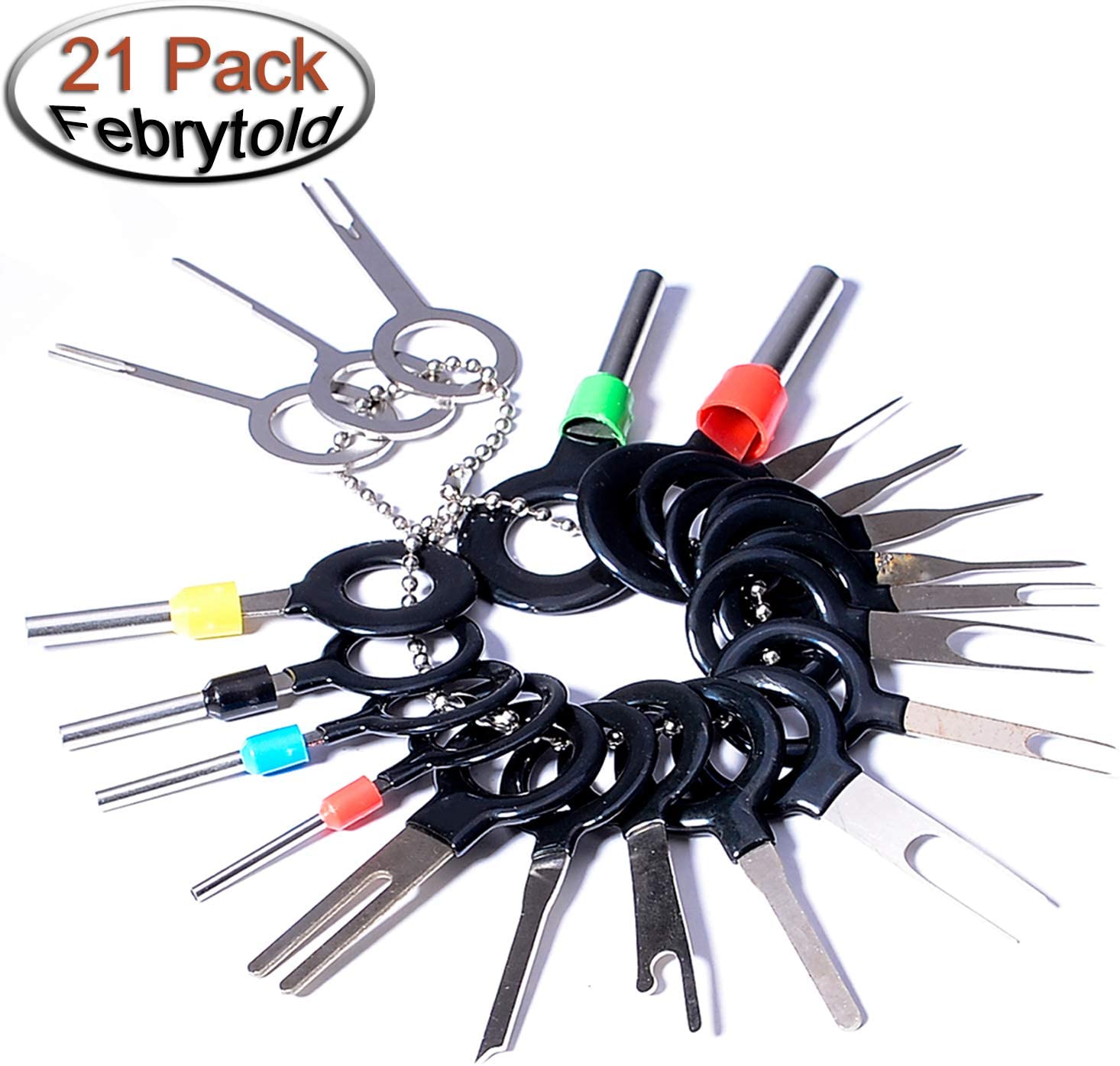 LOPP 76Pcs Release Pin Ejector Extractor Terminal Kit Auto Terminals Removal Key Tool Set for Most Connector Terminal Car 76pcs Sets Connector Puller Automotive 