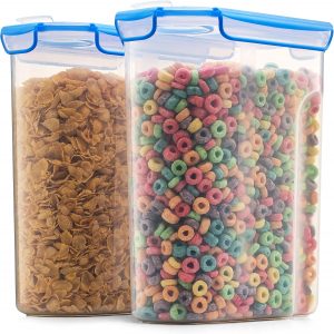 FineDine Ergonomic Dishwasher Safe Cereal Containers, 2-Piece