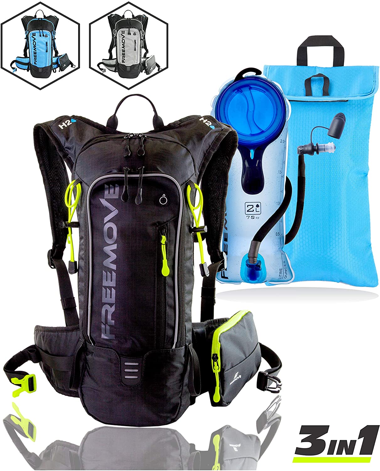 FREEMOVE Water Bladder & Cooler Bag Fully Adjustable Hydration Pack