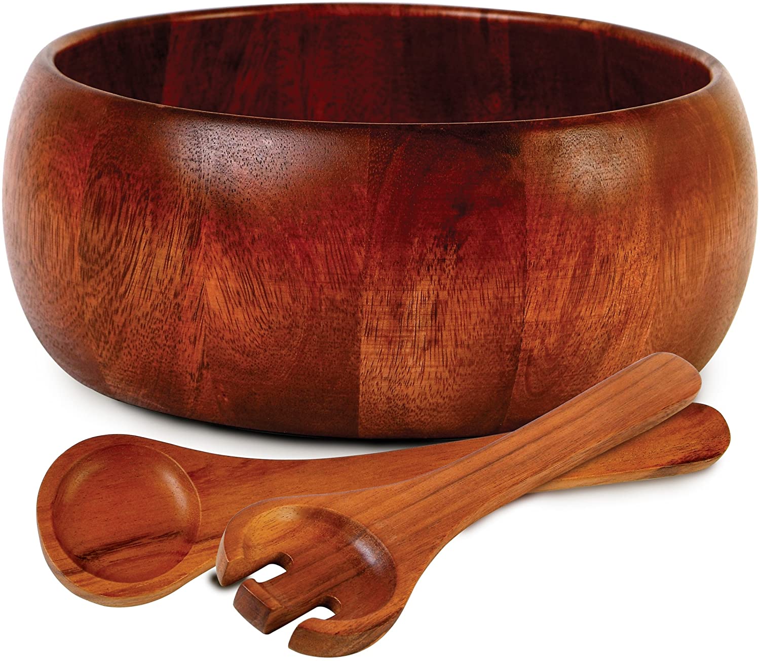Gibson Home Acacia Wood Eco-Friendly Salad Bowl Set, 3-Piece