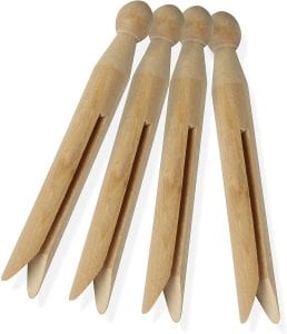 Honey-Can-Do Contemporary Round Wooden Clothespins, 100-Count