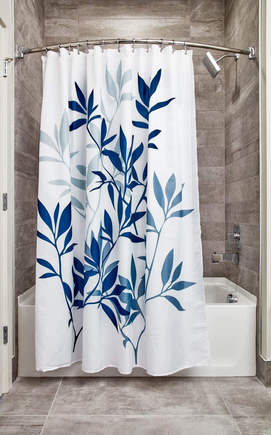 iDesign Mildew-Resistant Fabric Shower Curtain