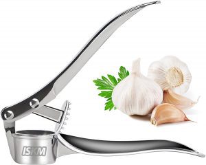 ISKM Professional Heavy Duty Zinc Alloy Garlic Press For Kitchens