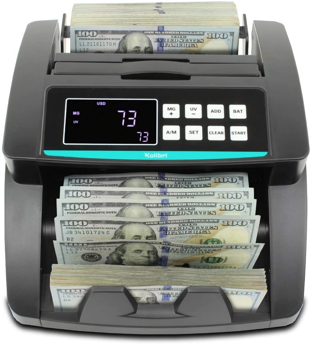 Bill Counting Machine with Higher speeds 1000 Bills Per Minute Money Counter with UV Professional Cash Counting Machine and 1 Year Warranty Magnetic and Infrared Counterfeit Detection 