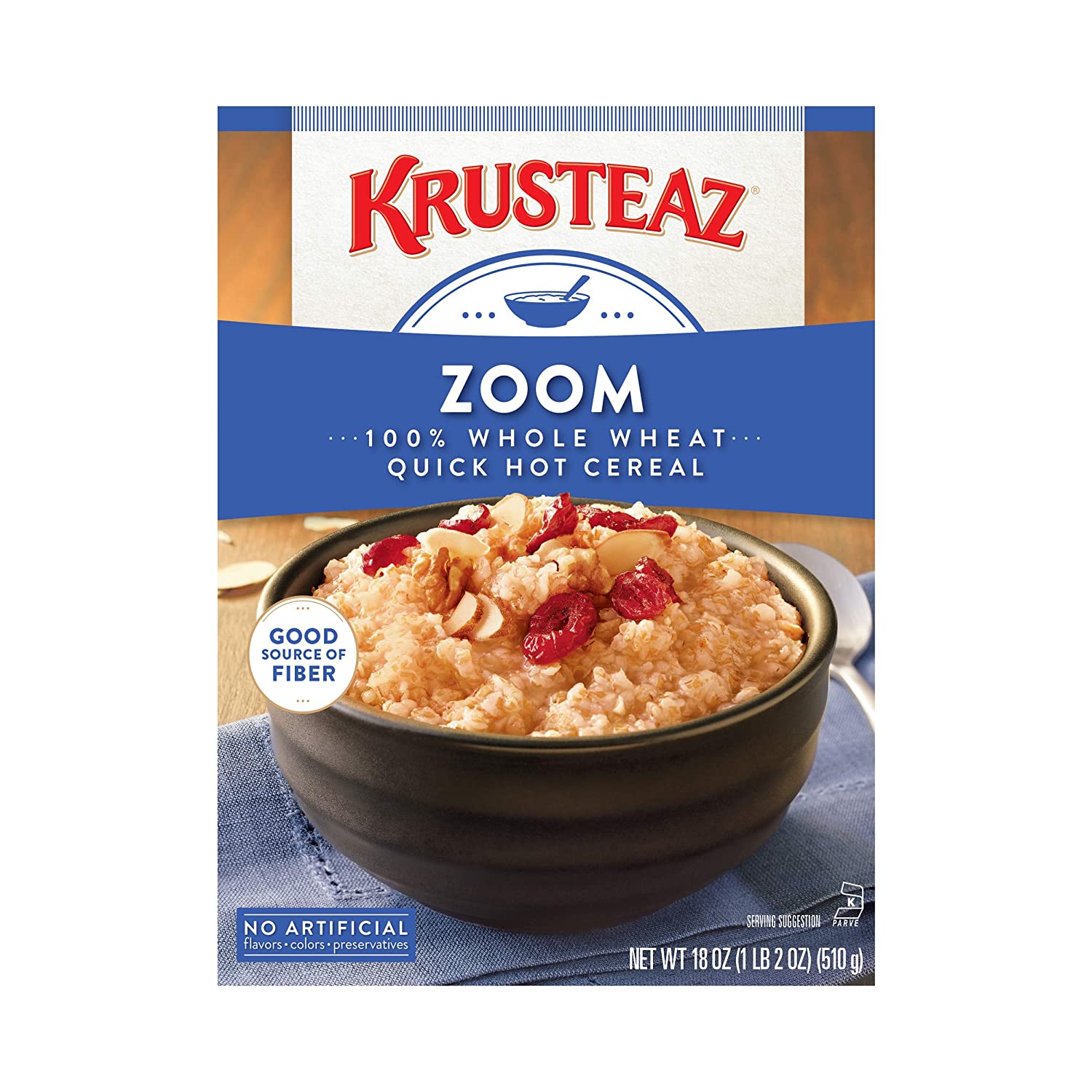 Krusteaz Zoom Fiber-Filled Whole Wheat Hot Cereal, 12-Pack