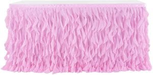 Leegleri Pink Curly Willow Table Skirt, 6-Feet