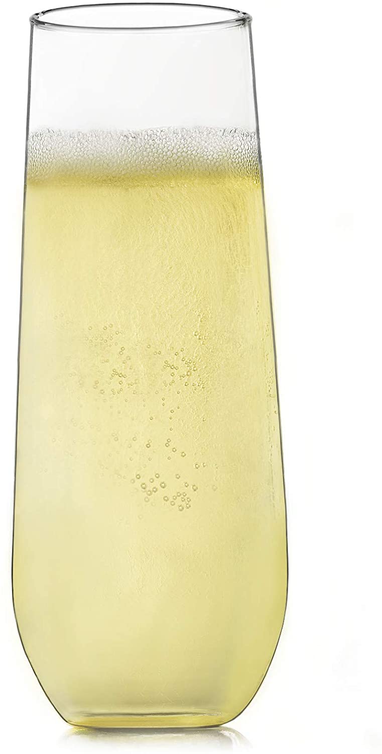 Libbey Easy Hold Stemless Champagne Flutes, Set Of 12