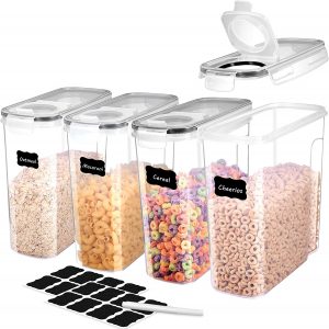 ME.FAN Plastic Cereal Storage Containers, 4-Piece
