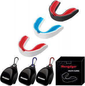 Mengdger Moldable EVA Double Colored Youth Lacrosse Mouthguard, 3-Pack