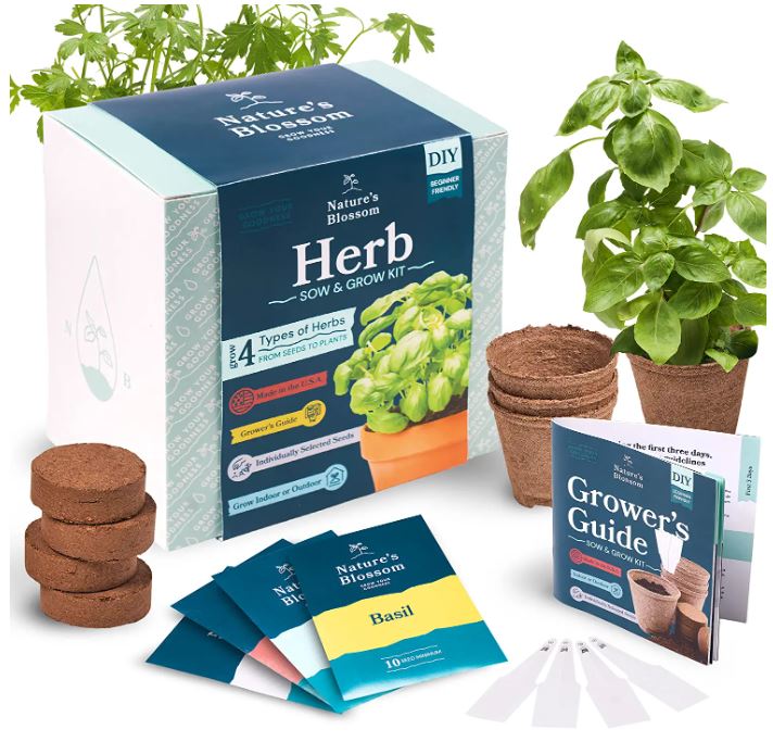 Nature’s Blossom Organic Starter Herb Garden Kit