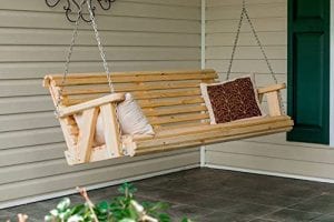Peach State Swings Rolled Pine Porch Swing, 5-Feet