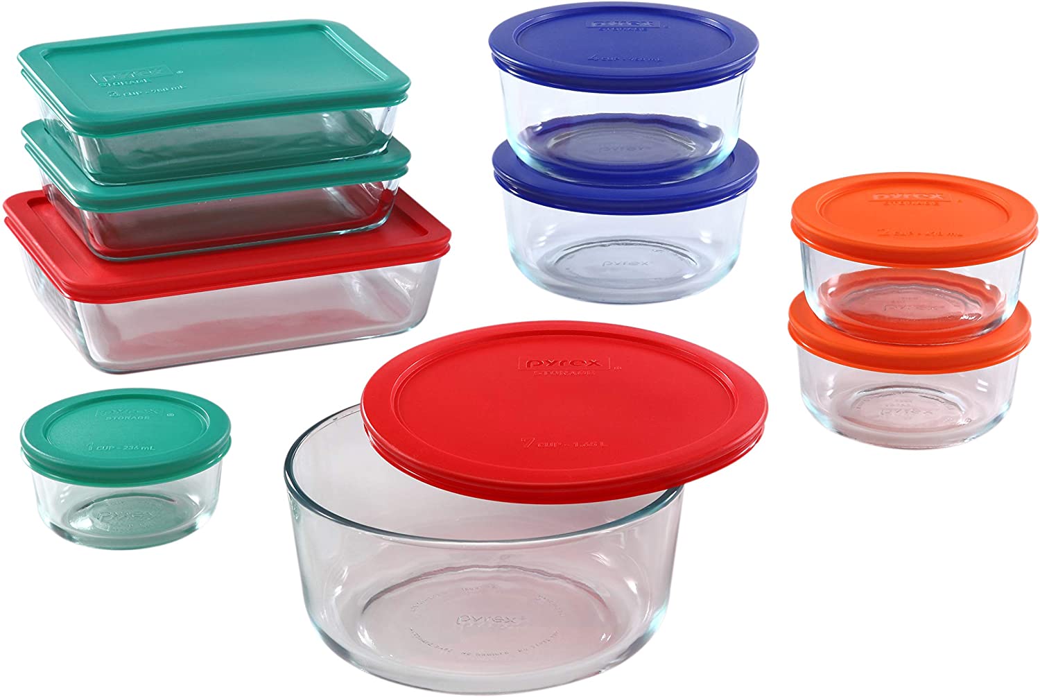 Pyrex Simply Store BPA-Free Meal Prep Glass Food Storage, 18-Piece