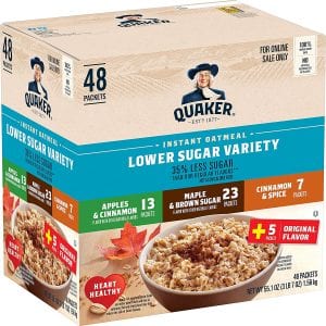 Quaker Instant Oatmeal Heart Healthy Hot Cereal, 48-Pack